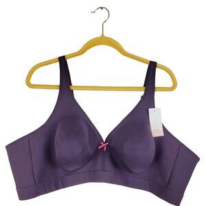 New Cacique purple unlined full coverage no wire bra size 52C